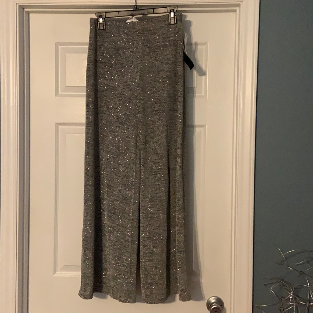 New! Wide Leg Silver Sparkly Pants